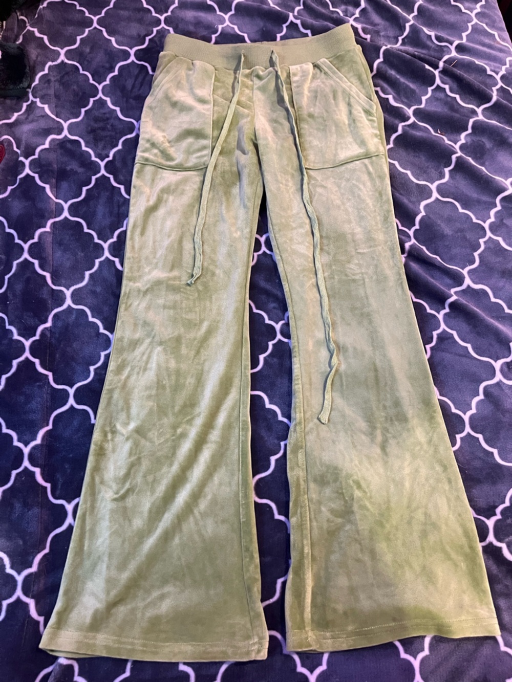 Green Velour Track Suit Set - Picture 4 of 5